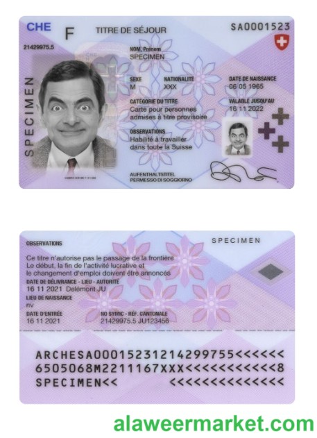 Switzerland residence permit card